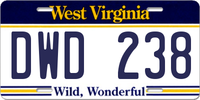 WV license plate DWD238