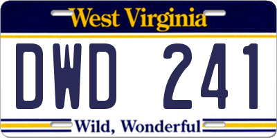 WV license plate DWD241
