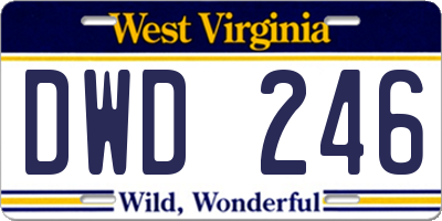 WV license plate DWD246