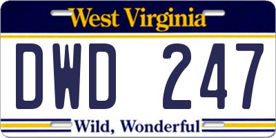 WV license plate DWD247