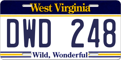 WV license plate DWD248