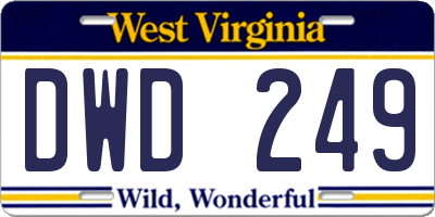 WV license plate DWD249