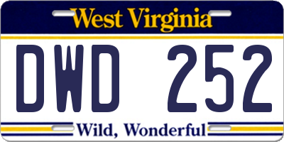 WV license plate DWD252