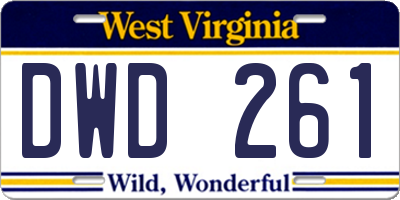 WV license plate DWD261