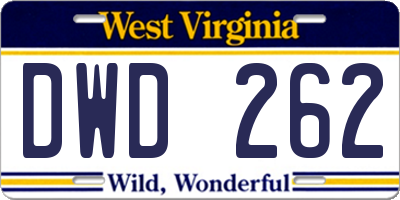 WV license plate DWD262