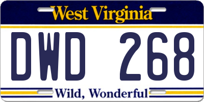 WV license plate DWD268