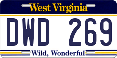 WV license plate DWD269