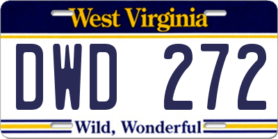 WV license plate DWD272