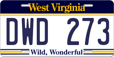 WV license plate DWD273