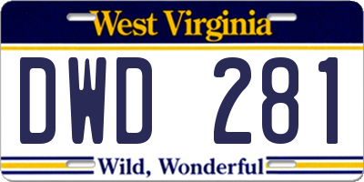 WV license plate DWD281