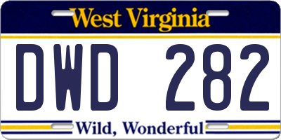 WV license plate DWD282