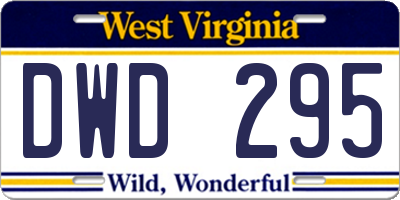 WV license plate DWD295