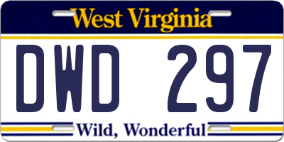WV license plate DWD297