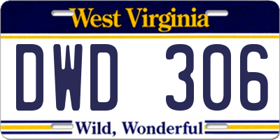 WV license plate DWD306