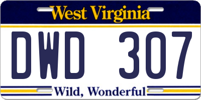 WV license plate DWD307
