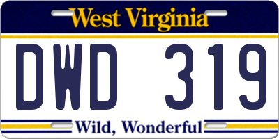 WV license plate DWD319