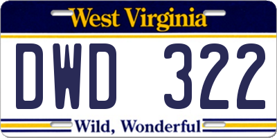 WV license plate DWD322
