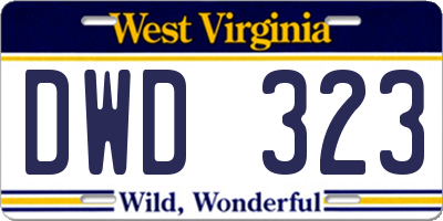 WV license plate DWD323