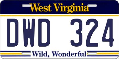 WV license plate DWD324