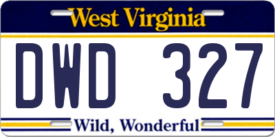 WV license plate DWD327