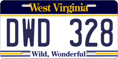 WV license plate DWD328