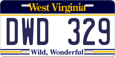WV license plate DWD329