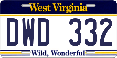 WV license plate DWD332