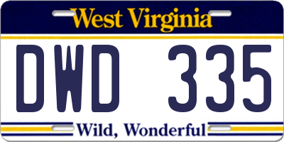 WV license plate DWD335