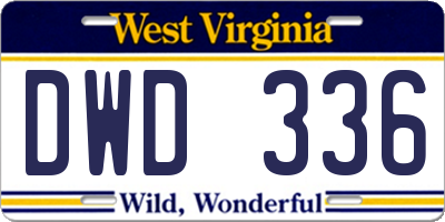 WV license plate DWD336