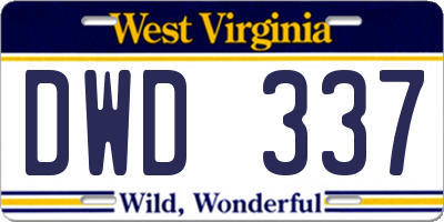 WV license plate DWD337