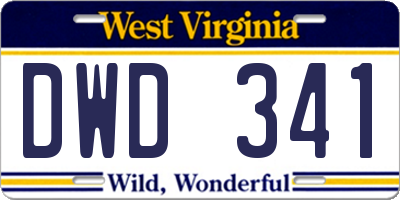 WV license plate DWD341