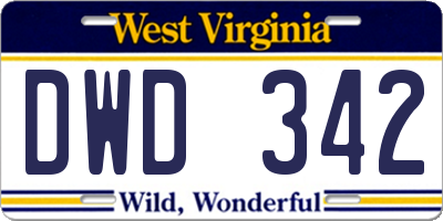 WV license plate DWD342