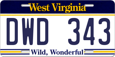 WV license plate DWD343