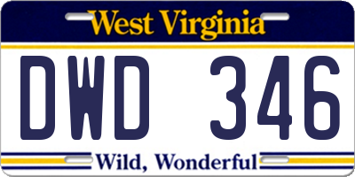 WV license plate DWD346
