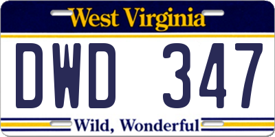 WV license plate DWD347