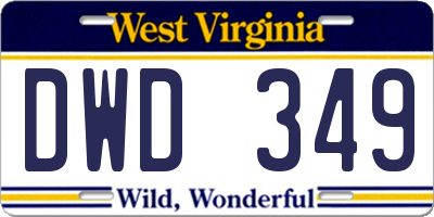 WV license plate DWD349