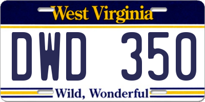 WV license plate DWD350
