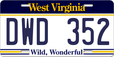 WV license plate DWD352