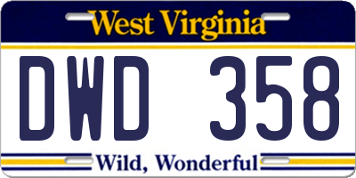 WV license plate DWD358