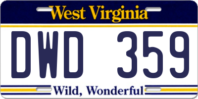 WV license plate DWD359