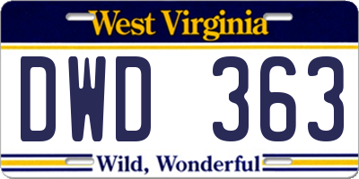 WV license plate DWD363