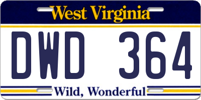 WV license plate DWD364