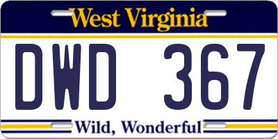 WV license plate DWD367