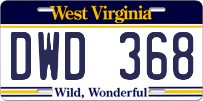 WV license plate DWD368