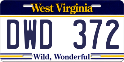 WV license plate DWD372