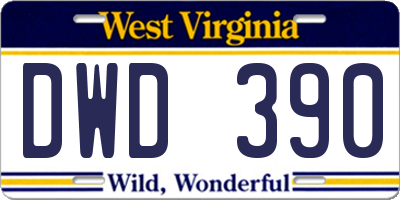 WV license plate DWD390