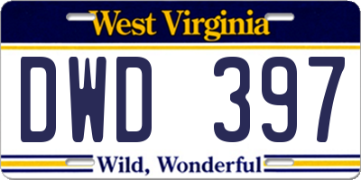 WV license plate DWD397