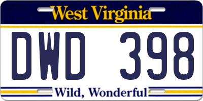 WV license plate DWD398