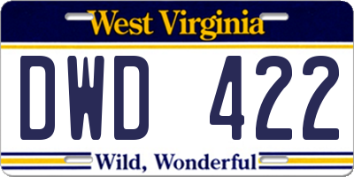 WV license plate DWD422