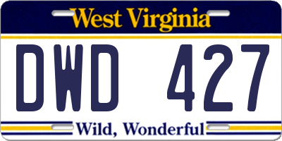 WV license plate DWD427